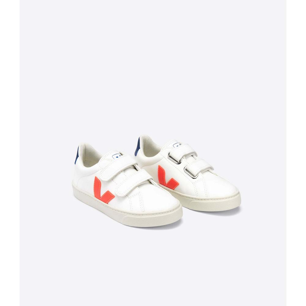 Kids' Veja ESPLAR CHROMEFREE Shoes White/Orange/Blue | SG 730AHK